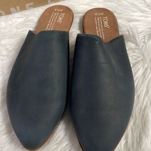 Toms Jutti Mules, Womens , Black Leather, Size 7.5